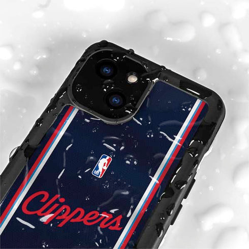 NBA Los Angeles Clippers Distressed Red iPhone 15 Waterproof Case
